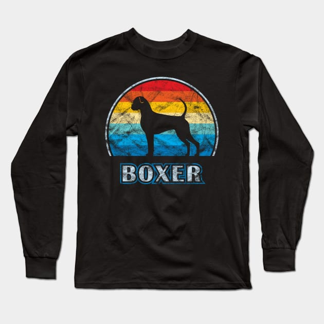 Boxer Vintage Design Dog Long Sleeve T-Shirt by millersye